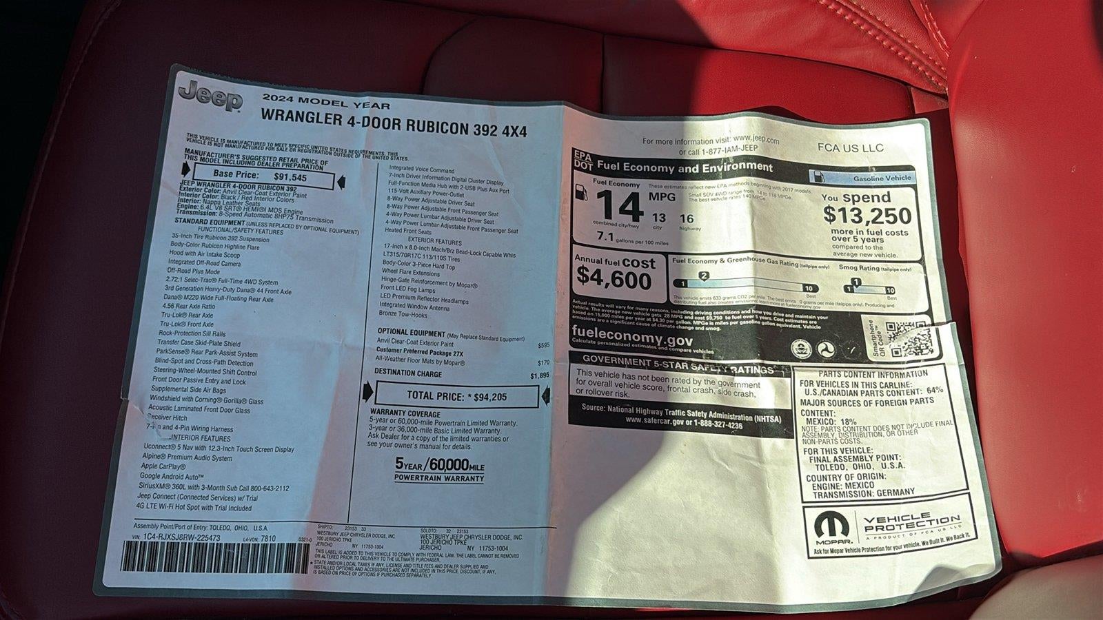 2024 Jeep Wrangler 4-Door Rubicon 392 4x4