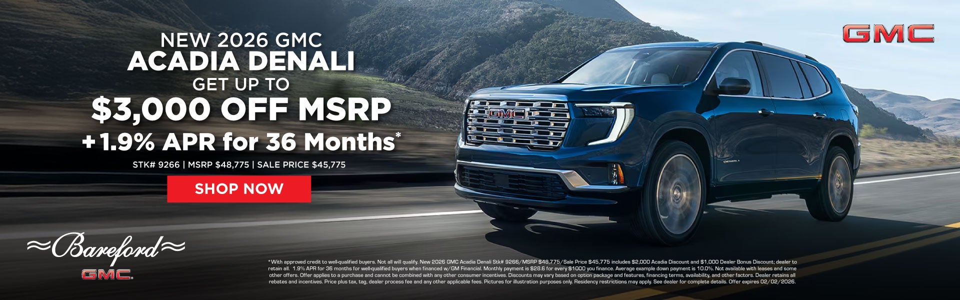 2026 GMC Acadia Denali - Up to $3,000 Off MSRP