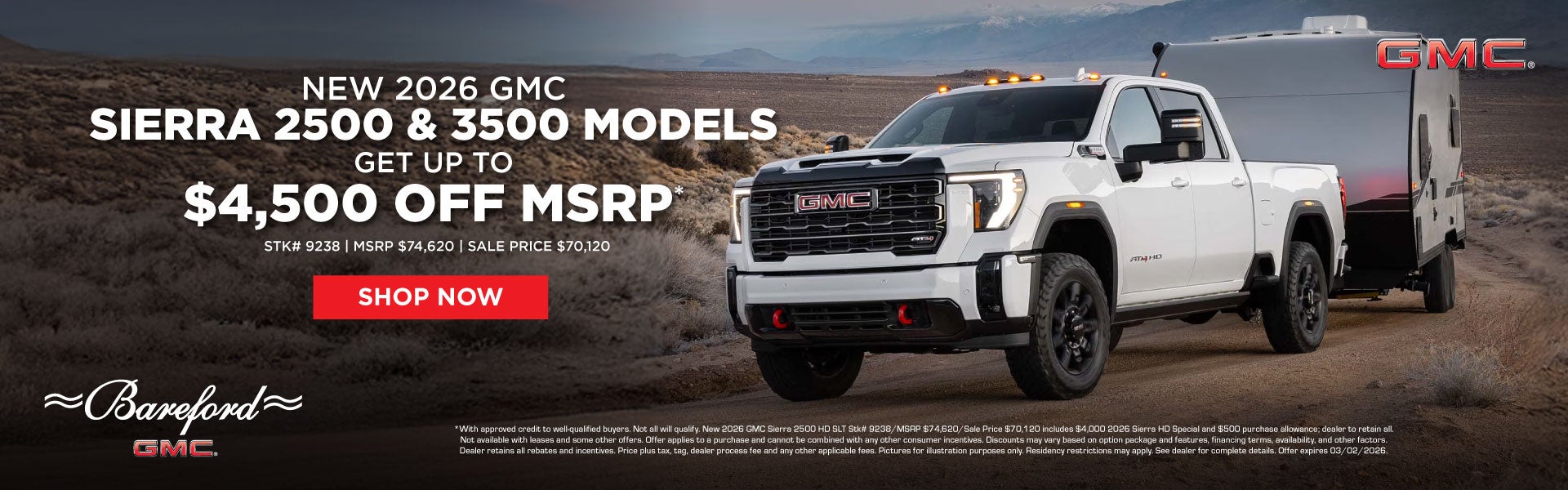 2026 GMC Sierra 2500 & 3500 - $4,500 Off MSRP