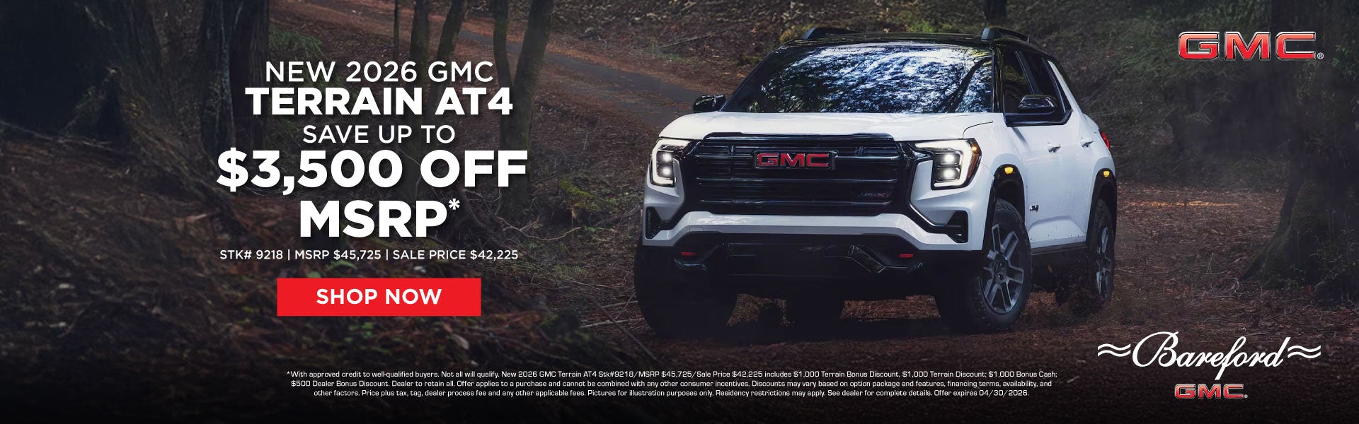 2026 GMC Terrain $3,500 off MSRP