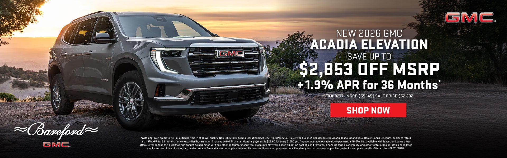 New 2026 GMC Acadia