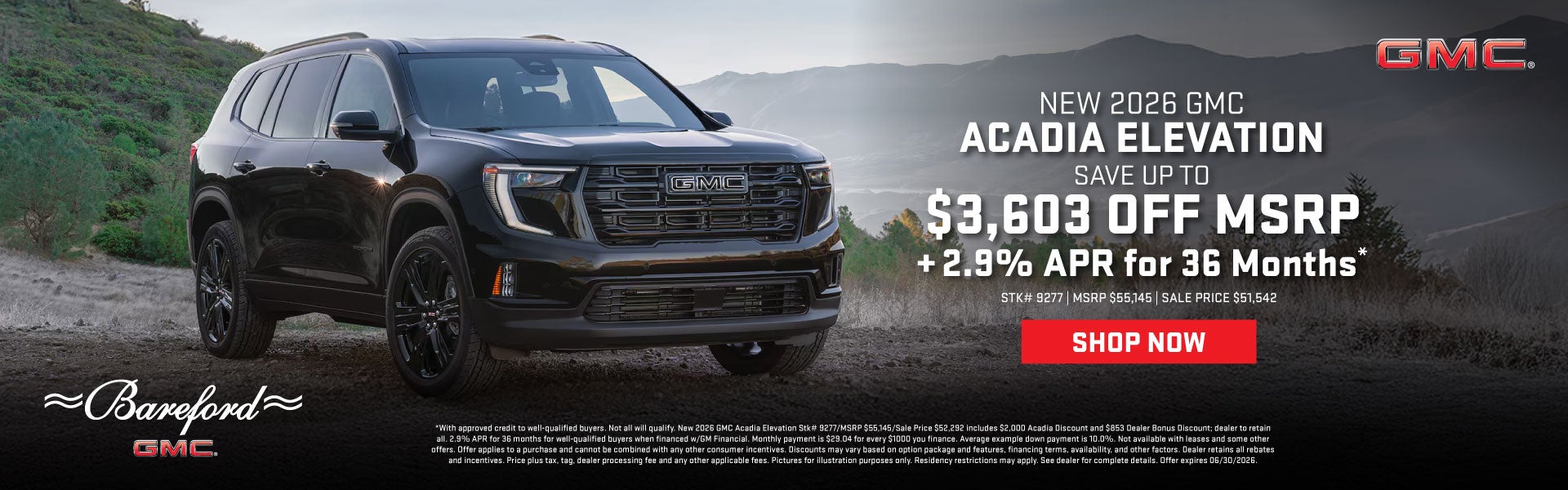 New 2026 GMC Acadia 